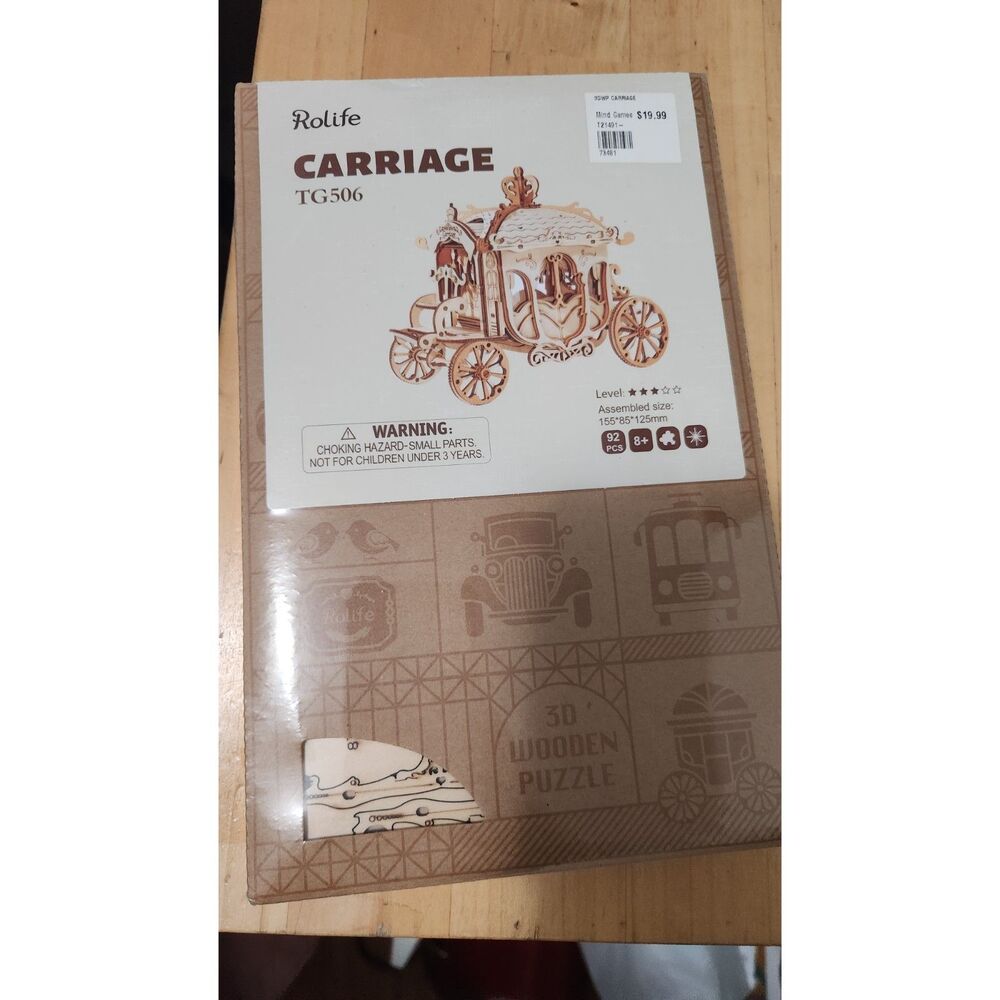 Hands Craft 3D Modern Wooden Puzzle book Vehicle: Carriage